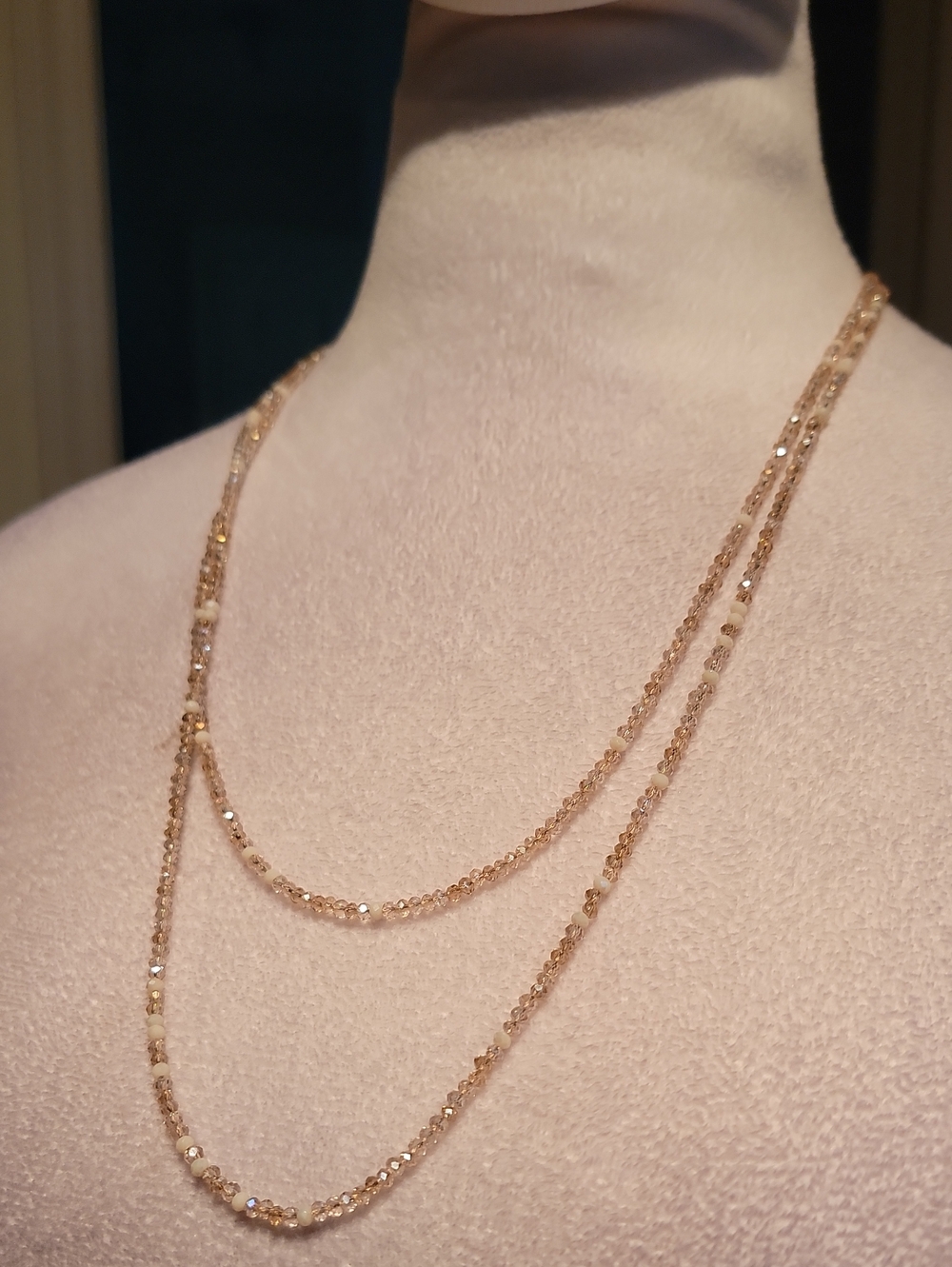 Rlbycl Delicate Strand Beige, Blush Beaded Asjustable Necklaces - Women Jewelry